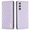 BINFEN BINFEN Galaxy S24 Fodral Diamond Flip Läder Lila