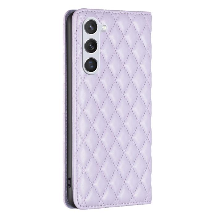 Bild 6, BINFEN BINFEN Galaxy S24 Fodral Diamond Flip Läder Lila
