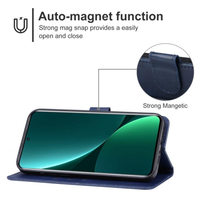 Bild 4,  Xiaomi 13 Pro 5G Fodral Solid Läder Blå