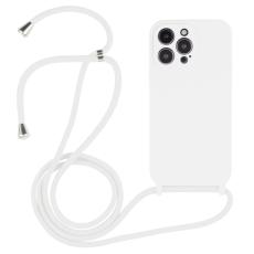  iPhone 15 Pro Max Skal Silikon Med Sn&ouml;re Vit
