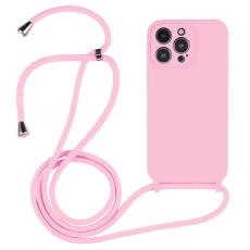  iPhone 15 Pro Max Skal Silikon Med Sn&ouml;re Rosa