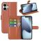  iPhone 17 Fodral Litchi Läder Brun