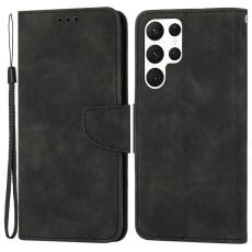  Samsung Galaxy S23 Ultra Fodral L&auml;der Svart