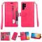  Galaxy S23 Ultra Fodral Multifunktionell Med Frontficka Rosa