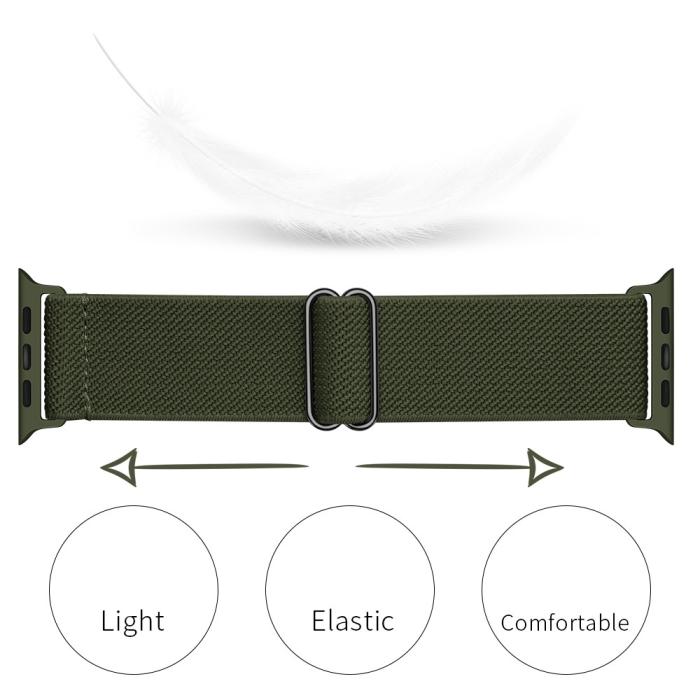 Bild 2,  Nylon Armband Justerbart Apple Watch 42/44/45/46/49 mm Grön