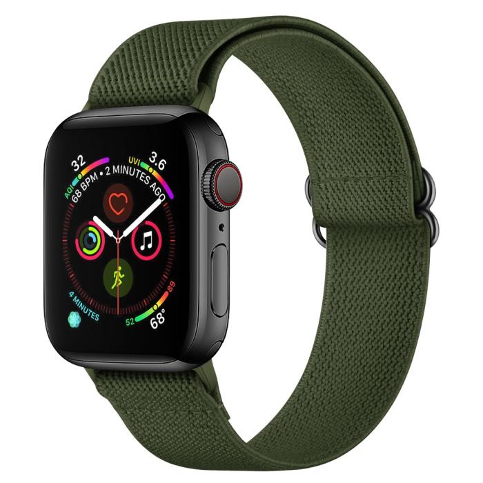 Bild 4,  Nylon Armband Justerbart Apple Watch 42/44/45/46/49 mm Grön