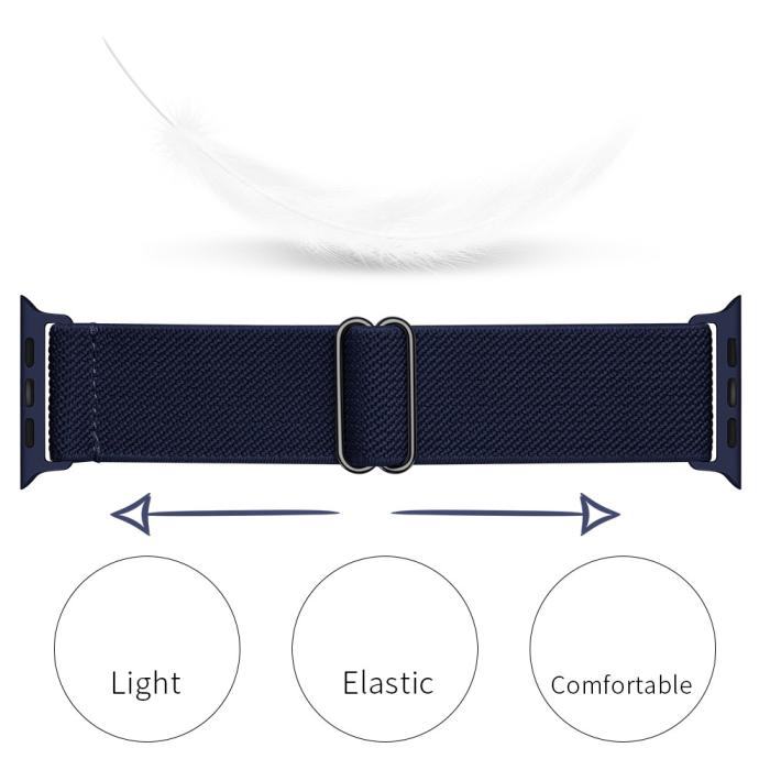 Bild 2,  Nylon Armband Justerbart Apple Watch 42/44/45/46/49 mm Mörk Blå