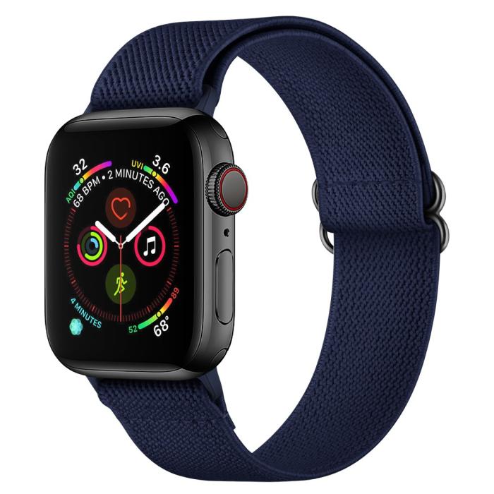 Bild 4,  Nylon Armband Justerbart Apple Watch 42/44/45/46/49 mm Mörk Blå