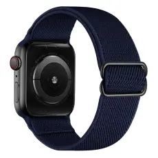  Nylon Armband Justerbart Apple Watch 42/44/45/46/49 mm M&ouml;rk Bl&aring;