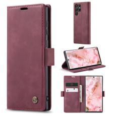 CASEME CASEME Samsung Galaxy S23 Ultra Fodral Flip L&auml;der Vinr&ouml;d