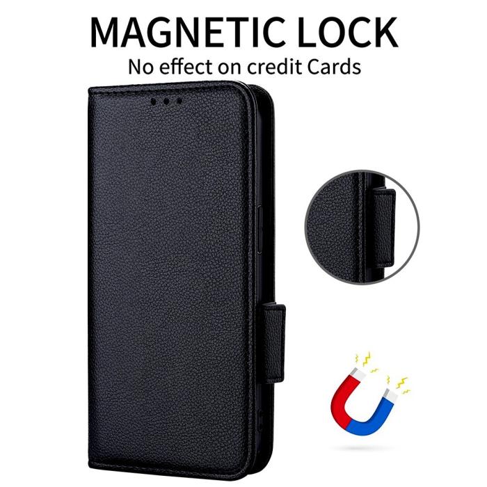 Bild 5,  OnePlus Nord 5 5G Fodral Litchi Läder Svart