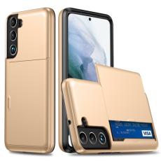  Samsung Galaxy S22 Skal Hybrid Kortfack Guld