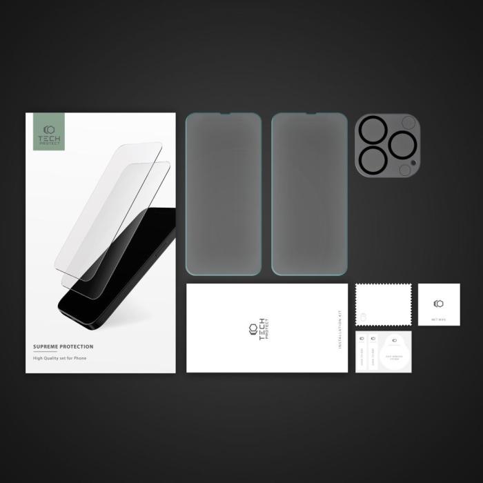 Bild 5, Tech-Protect Tech-Protect iPhone 14 Pro Max 3-PACK Skärmskydd/Linsskydd