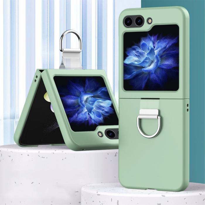 Bild 2,  Galaxy Z Flip 6 / 7 FE Skal Skin Touch Ringhållare Grön
