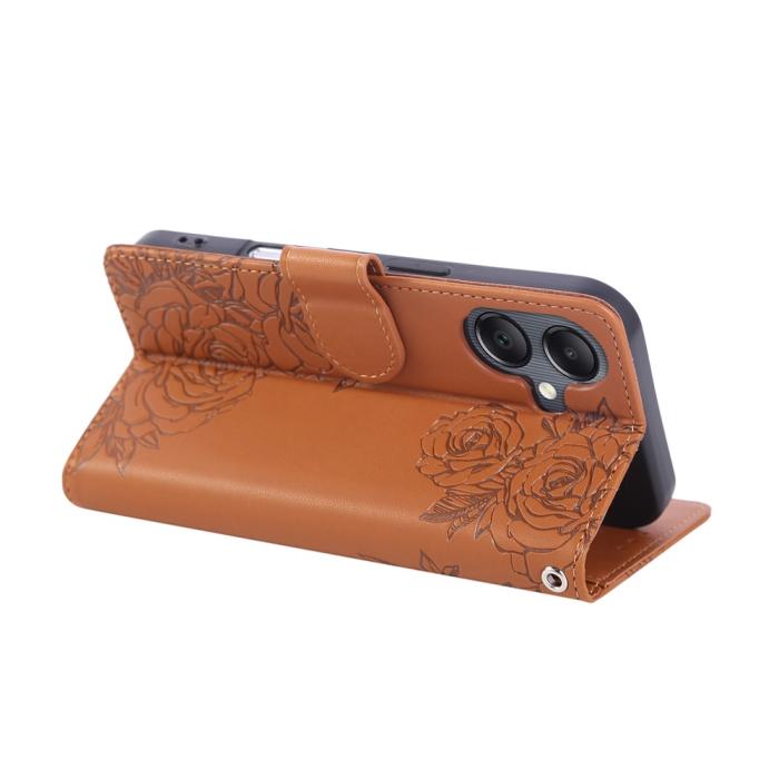 Bild 4,  Samsung Galaxy A07 Fodral Med Tryck Blommor Brun