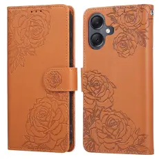  Samsung Galaxy A07 Fodral Med Tryck Blommor Brun