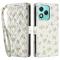  Honor 400 Lite Fodral Rhombus Läder Blommor Vit
