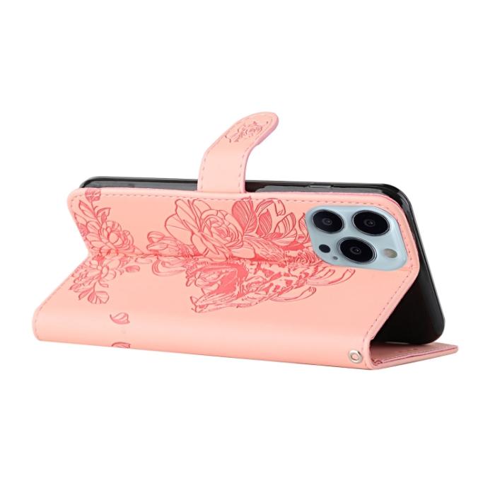 Bild 5,  iPhone 14 Pro Fodral Tiger Tryck Roséguld