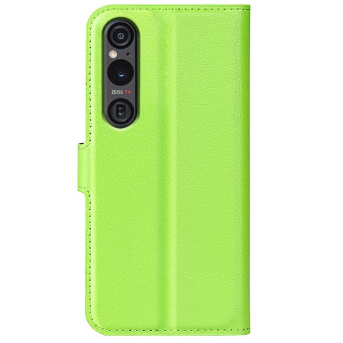 Bild 6,  Sony Xperia 1 VI Fodral Litchi Läder Grön