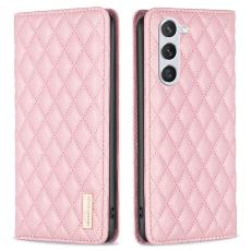 BINFEN BINFEN Galaxy S24 Fodral Diamond Flip L&auml;der Rosa