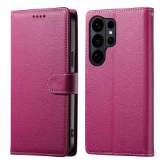  Samsung Galaxy S26 Ultra Pl&aring;nboksfodral L&auml;der Rosa