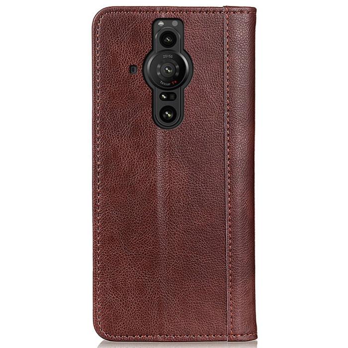 Bild 3,  Sony Xperia Pro-I Fodral Flip Retro Läder Brun