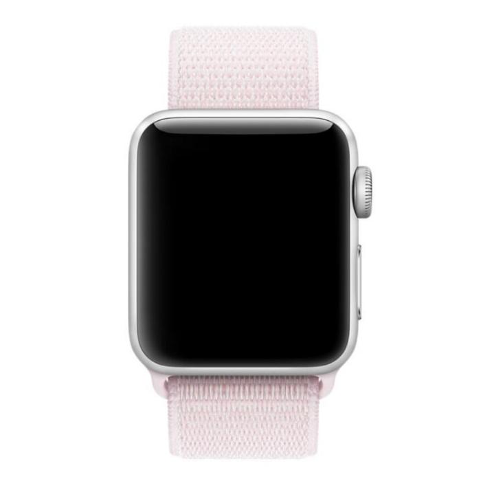 Bild 3,  Nylon Loop Armband Justerbart Apple Watch 42/44/45/46/49 mm Ljus Rosa