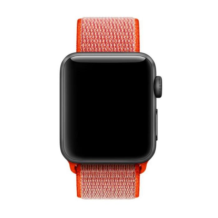 Bild 2,  Nylon Loop Armband Justerbart Apple Watch 42/41/40/38 mm - Orange