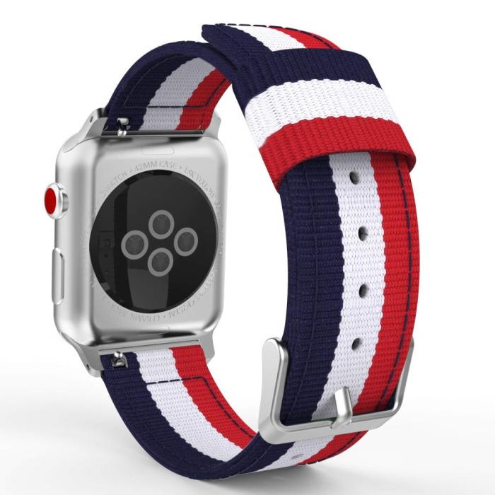 Bild 5,  Nylon Armband Med Vertikal Design Apple Watch 42/41/40/38 mm