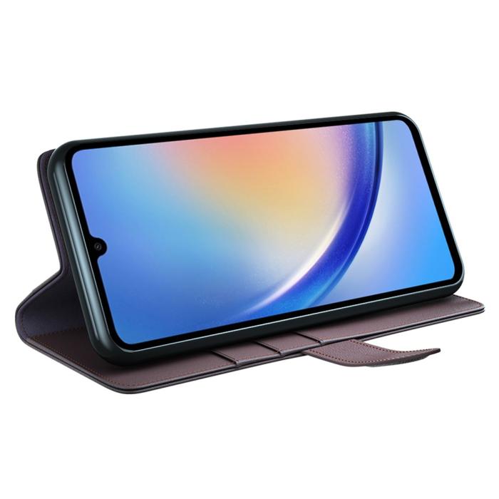 Bild 3,  Samsung Galaxy A35 5G Fodral Premium Äkta Läder Brun