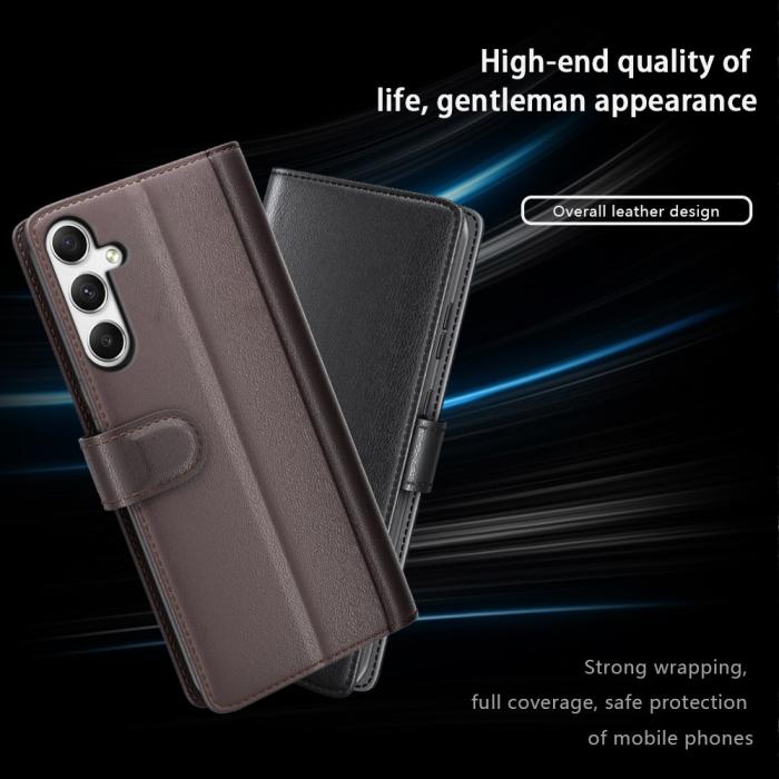 Bild 4,  Samsung Galaxy A35 5G Fodral Premium Äkta Läder Brun