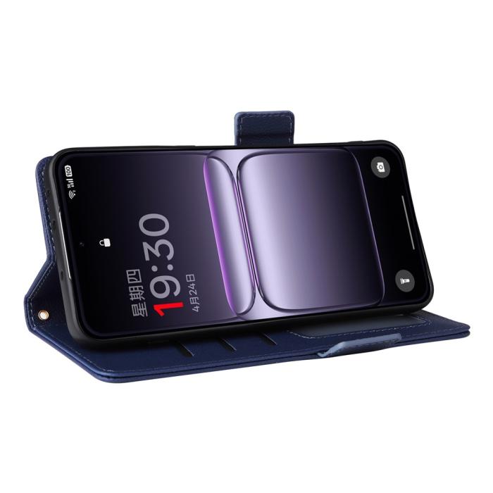 Bild 3,  OnePlus Nord 5 5G Fodral Litchi Läder Mörk Blå