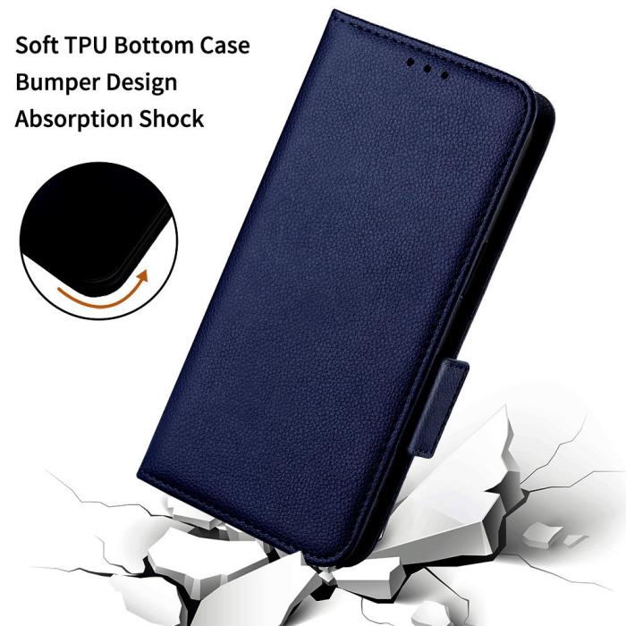 Bild 6,  OnePlus Nord 5 5G Fodral Litchi Läder Mörk Blå