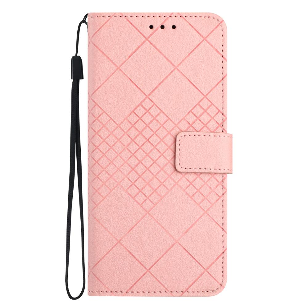  Samsung Galaxy A57 5G Fodral Läder Rhombus Rosa