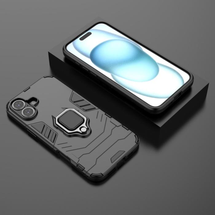 Bild 6,  iPhone 16 Plus Skal Hybrid Armor Ring Svart