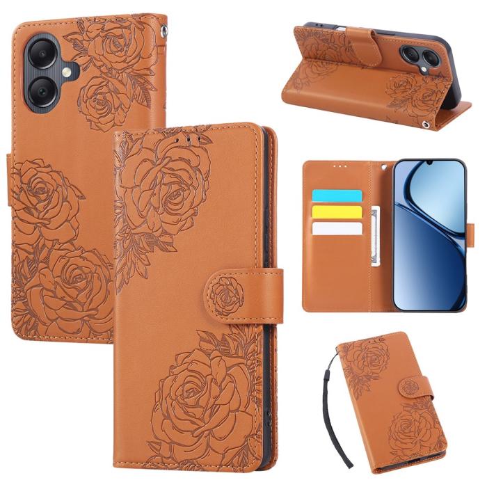 Bild 6,  Samsung Galaxy A07 Fodral Med Tryck Blommor Brun