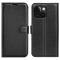  iPhone 15 Plus Fodral Litchi Textur Svart