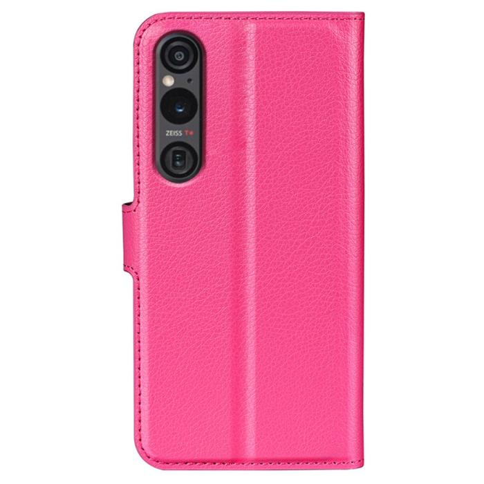 Bild 6,  Sony Xperia 1 VI Fodral Litchi Läder Rosa