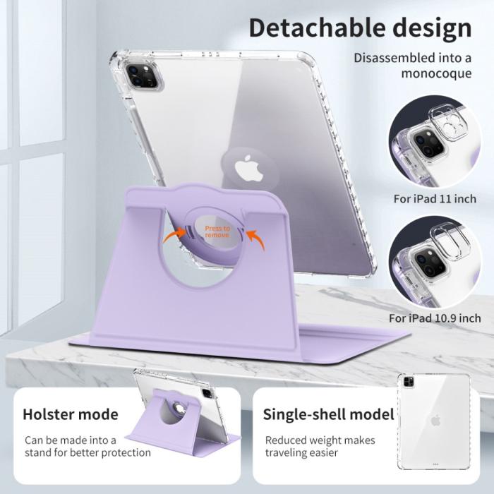 Bild 5,  iPad Pro 11 2025/2024 Fodral Hybrid Rotation Pennhållare Lila