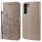  Samsung Galaxy S22 Plus Fodral Butterfly Läder Grå