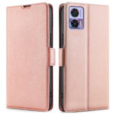  Motorola Edge 30 Neo 5G Fodral Slim Magnetisk St&auml;ngning Ros&eacute;guld
