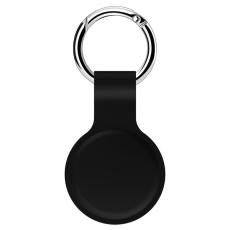  Apple AirTag 2/1 H&aring;llare Silikon Nyckelring - Svart