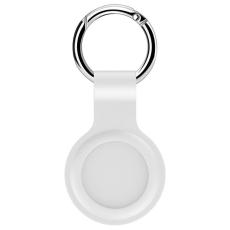  Apple AirTag H&aring;llare Silikon Nyckelring - Vit
