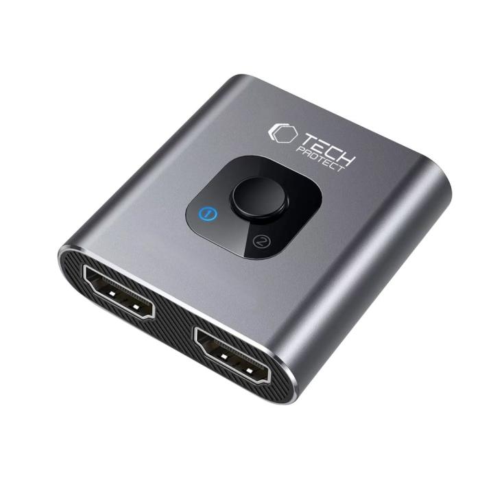Bild 3, Tech-Protect Tech-Protect 2in1 4K 60Hz HDMI Adapter Grå