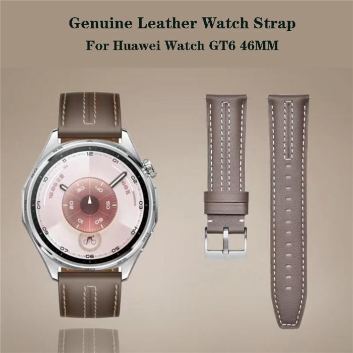 Bild 4,  Klockarmband 22 mm Äkta Läder Mörk Brun