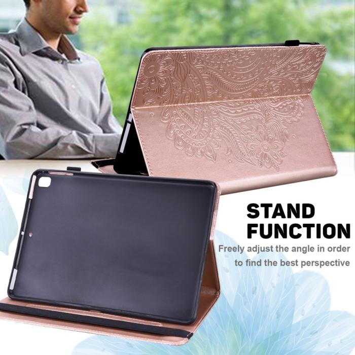 Bild 3,  iPad Mini 2024/2021 Fodral Mandala Flower Case Stand Roséguld