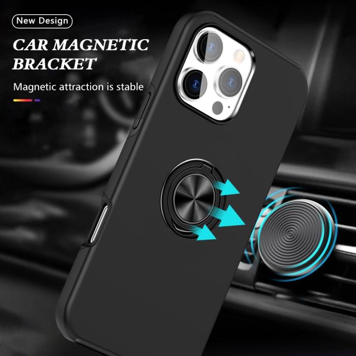 Bild 2,  iPhone 16 Pro Skal Med Ringhållare Kickstand Svart