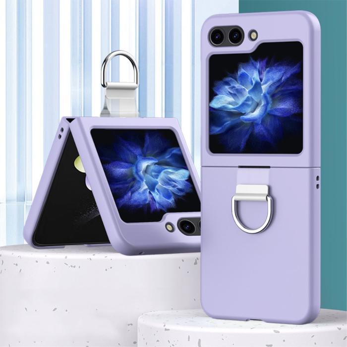 Bild 2,  Galaxy Z Flip 6 / 7 FE Skal Skin Touch Ringhållare Lila