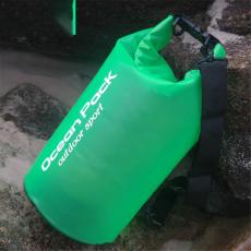  15L Genomskinlig Dry Bag Vattent&auml;t Sj&ouml;s&auml;ck / Packp&aring;se Gr&ouml;n