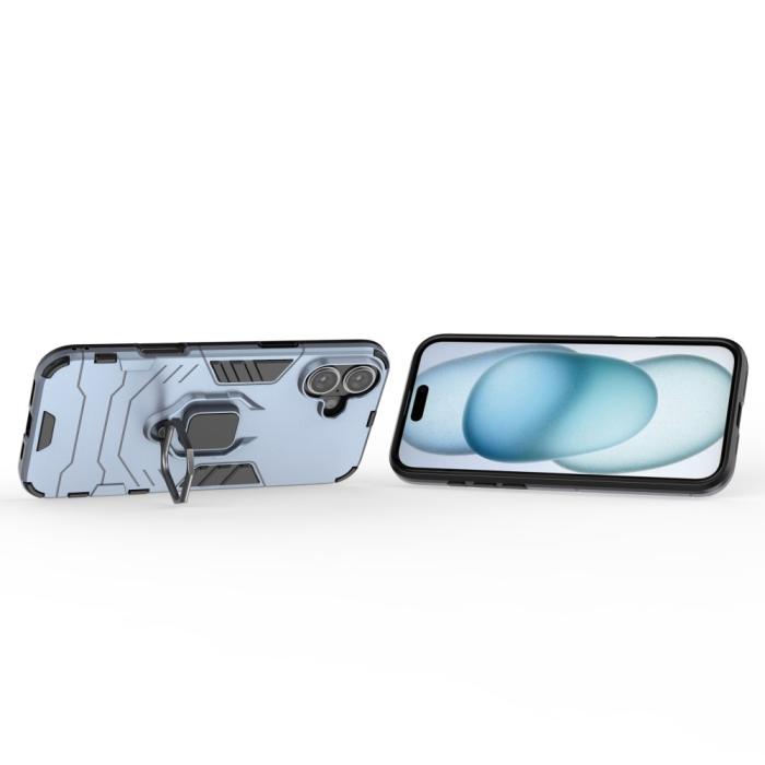 Bild 4,  iPhone 16 Plus Skal Hybrid Armor Ring Blå